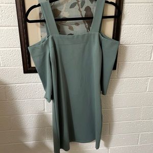 Sage green off the shoulder dress, never been worn